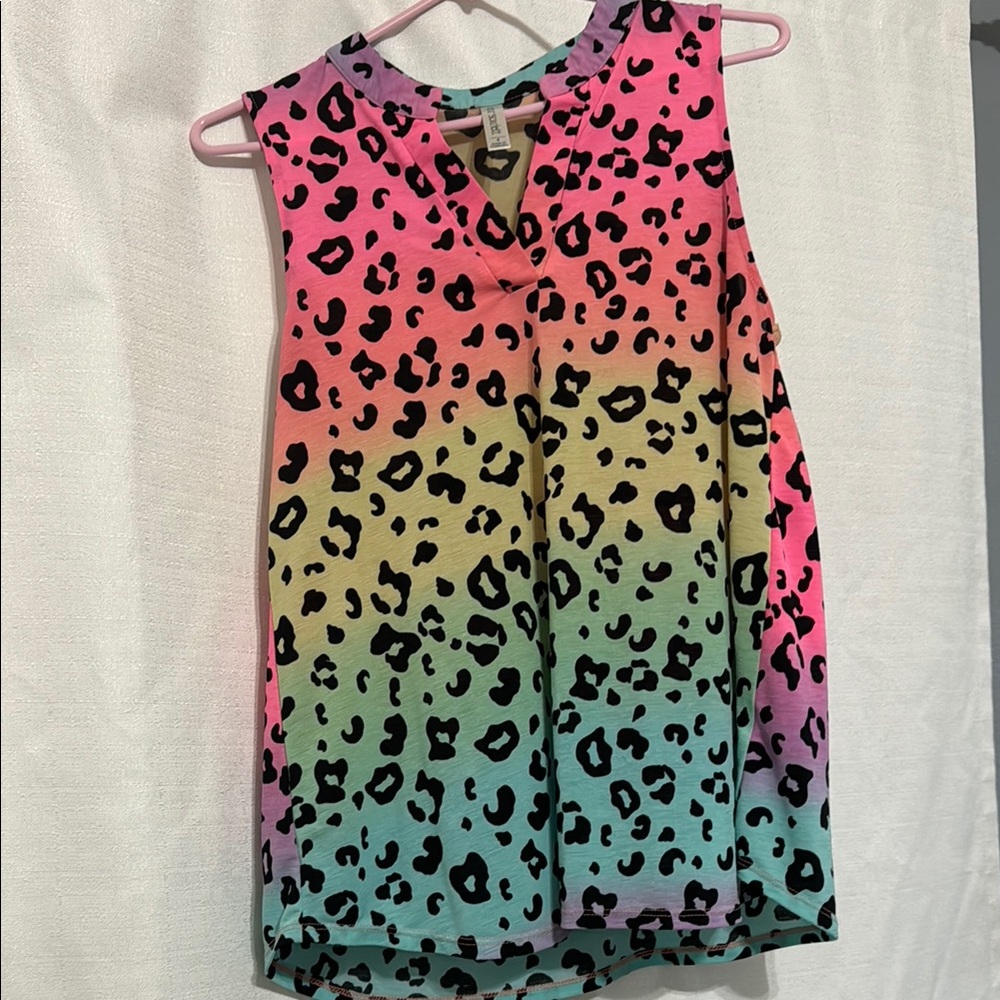 Multicolor Leopard Print Sleeveless Top